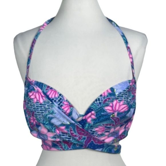 VICTORIA’S Secret Bra Sized Wrap Halter Style Underwire Bikini Top 32DD - Picture 3 of 9